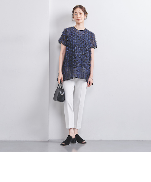 UNITED ARROWS リボンカットジャカード ショートスリーブ ブラウス リボン カットジャカード ショートスリーブ ブラウス