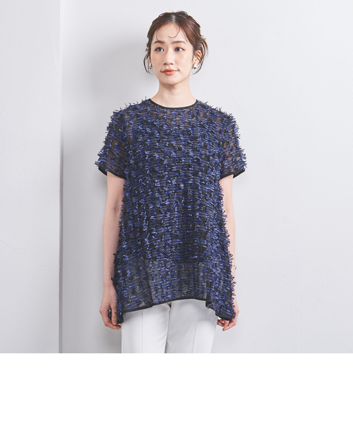 UNITED ARROWS リボン カットジャカード ショートスリーブ ブラウス リボン カットジャカード ショートスリーブ ブラウス