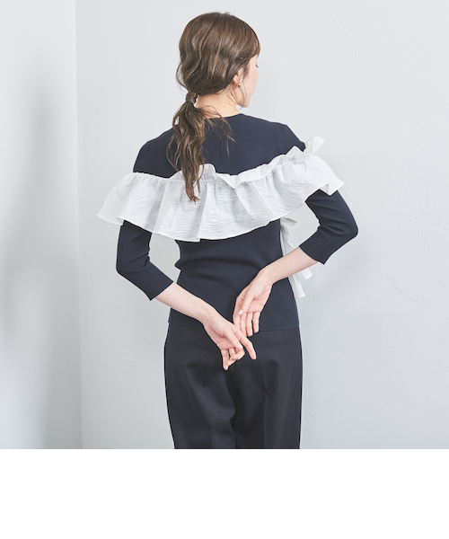 ユナイテッドアローズ ジャカード フリル ビスチェ ニット ジャカード フリル ビスチェ ニット｜ユナイテッドアローズ