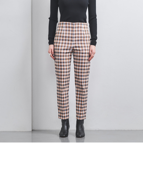 ユナイテッドアローズ　ギンガムチェック　パンツ シャイニーギンガムチェック スリムパンツ｜ユナイテッド
