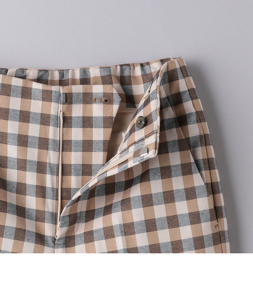 【新品】ユナイテッドアローズ　シャイニー ギンガムチェック パンツ 38 シャイニーギンガムチェック スリムパンツ｜ユナイテッド