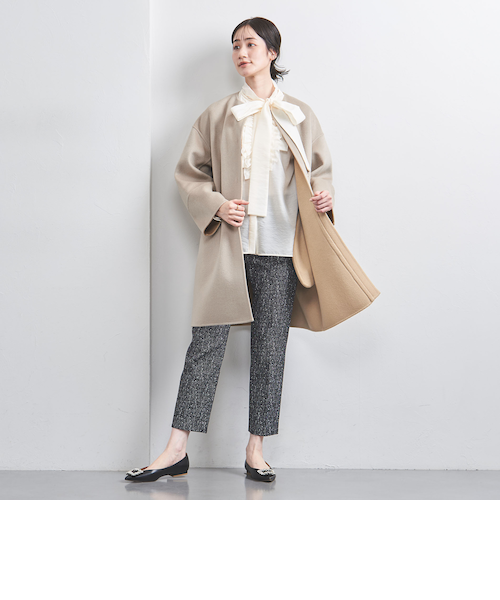 カシミヤ リバー ノーカラーコート｜ユナイテッドアローズ