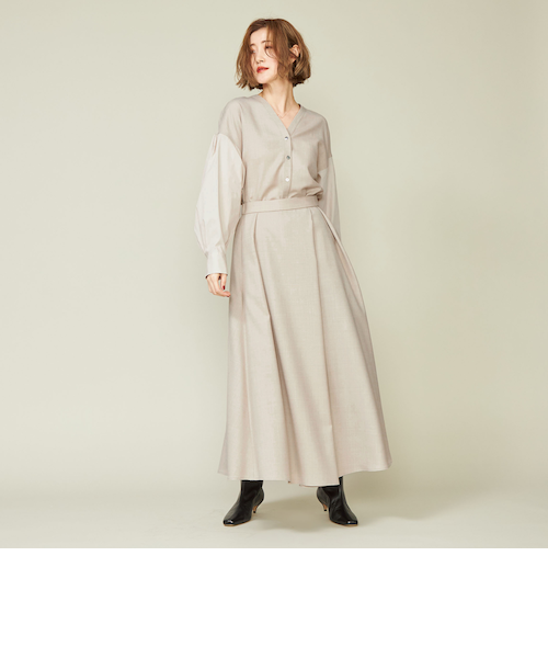 conte アシンメトリー タック ロングスカート 【公式通販】