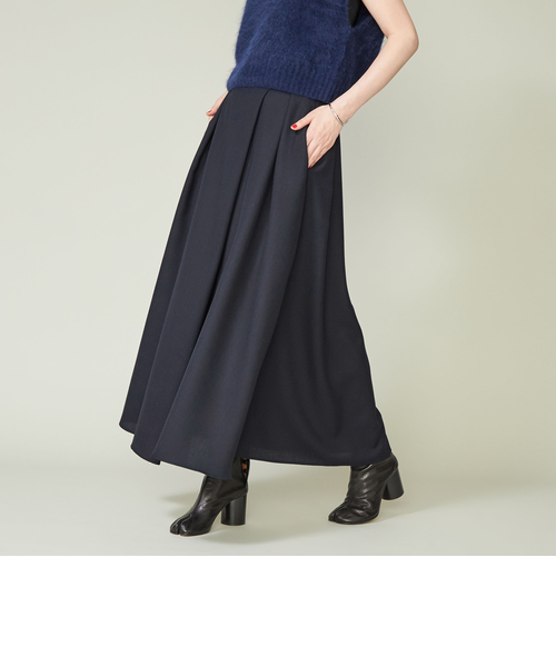 <conte> アシンメトリー タック ロングスカート conte＞アシンメトリー タック ロングスカート