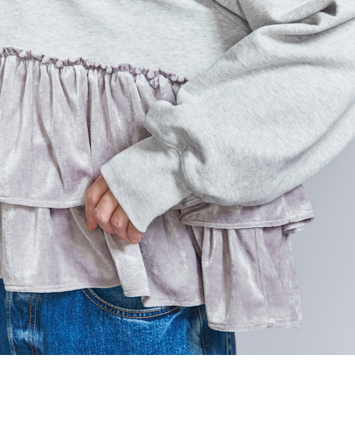 スウェット×ベロアティアード プルオーバー｜ユナイテッドアローズ