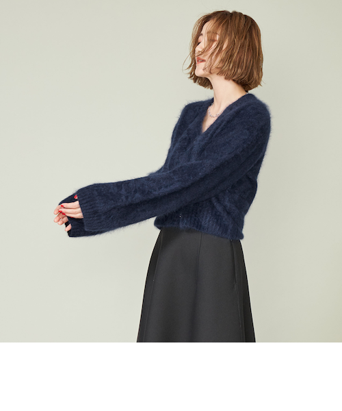 conte＞カシミヤ ファー Vネックカーディガン｜ユナイテッド