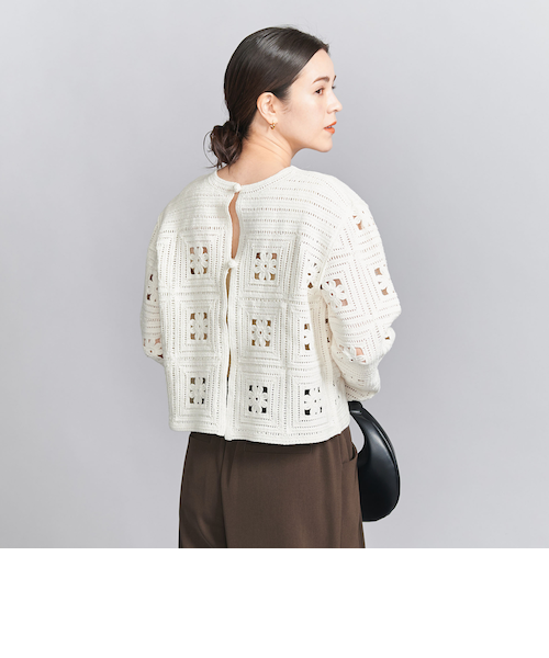 beauty&youth 2wayコットンブレンド エンブロイダリーカーディガン UNITED ARROWS LTD. OUTLET｜コットンブレンド エンブロイダリー