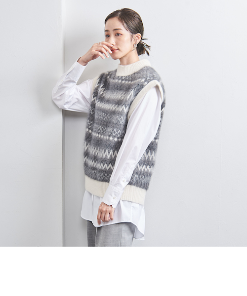 unitedarrowsフォックスカシミヤ ジャカード ニットベスト フォックスカシミヤ ジャカード ニットベスト｜ユナイテッドアローズ