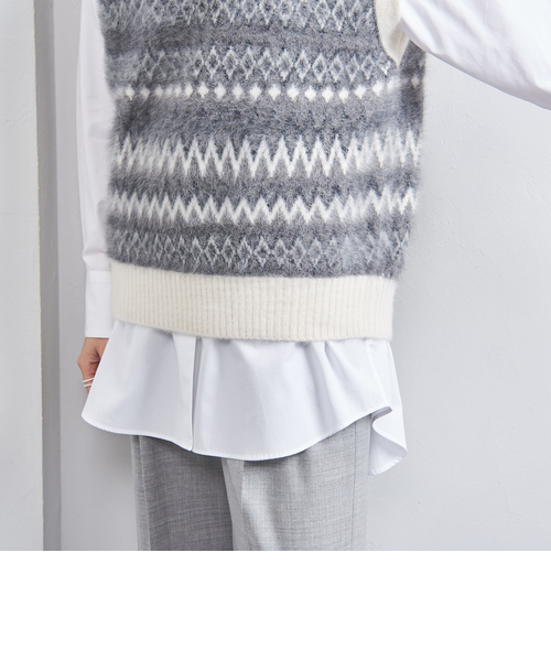 フォックスカシミヤ ジャカード ニットベスト｜ユナイテッドアローズ