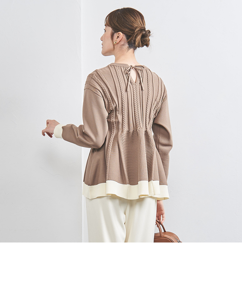 ケーブル ペプラム ロングスリーブ ニット｜ユナイテッドアローズ