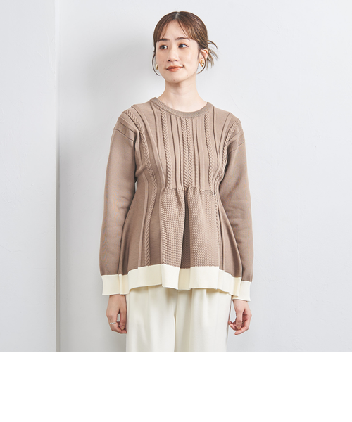 ケーブル ペプラム ロングスリーブ ニット｜ユナイテッドアローズ
