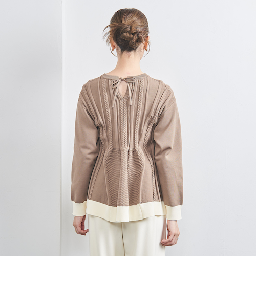 ケーブル ペプラム ロングスリーブ ニット｜ユナイテッドアローズ