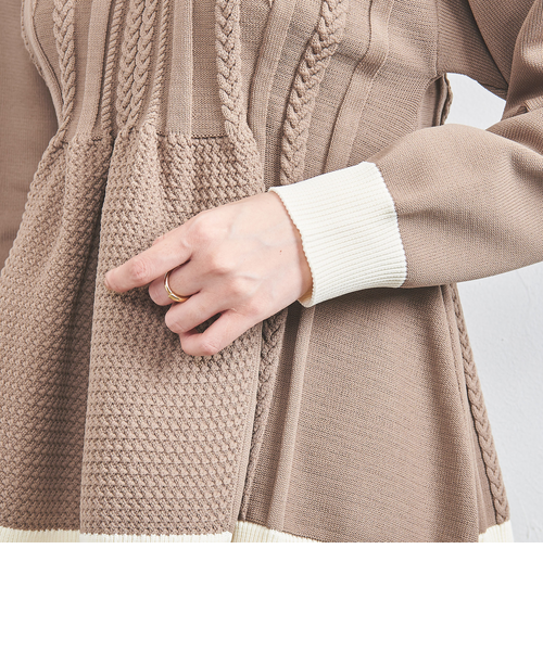 ケーブル ペプラム ロングスリーブ ニット｜ユナイテッドアローズ