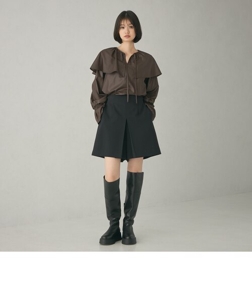 EMMEL REFINES＞EM Wクロス ハイウエスト ショートパンツ