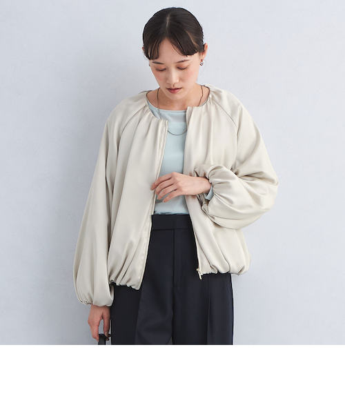 サテン ギャザー ノーカラー ブルゾン｜ユナイテッドアローズ