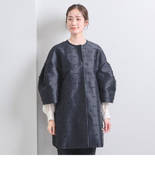 今期リボン カットジャガード コートジャケット UNITED ARROWS - 【BLACK】リボン カットジャガード コートの