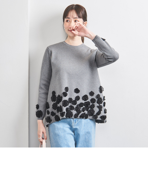 3D フラワーモチーフ ニット プルオーバー　ユナイテッドアローズ 3D フラワーモチーフ ニット プルオーバー｜ユナイテッドアローズ