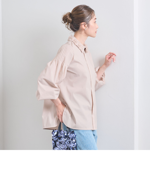 ユナイテッドアローズ 現行品 チュールカラー 2WAY ブラウス ピンク チュールカラー 2WAY ブラウス