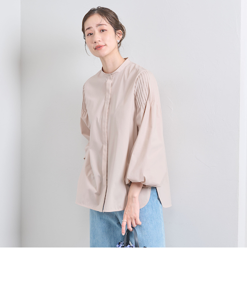 ユナイテッドアローズ 現行品 チュールカラー 2WAY ブラウス ピンク UNITED ARROWS - 【LT.PINK】チュールカラー 2WAY ブラウスの