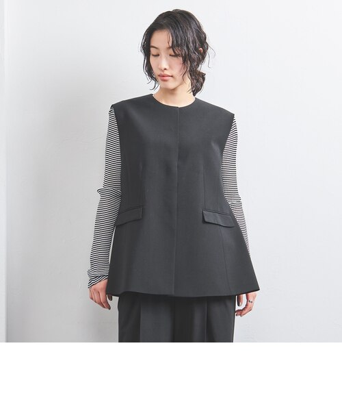ユナイテッドアローズ United Arrows ノーカラーベスト ウール混 ノーカラー ベスト｜ユナイテッドアローズ アウトレットのアウトレット