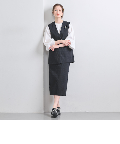 【タグ付き新品】UNITEDARROWS ドットカットジャガードタイトスカート ドット ジャガード タイトスカート｜ユナイテッドアローズ