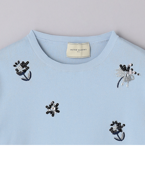 フラワー ビジュー ロングスリーブ ニット｜ユナイテッドアローズ