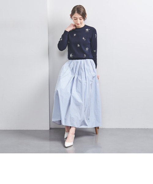 フラワー ビジュー ロングスリーブ ニット｜ユナイテッドアローズ