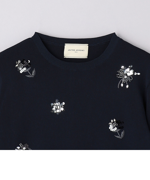 フラワー ビジュー ロングスリーブ ニット｜ユナイテッドアローズ