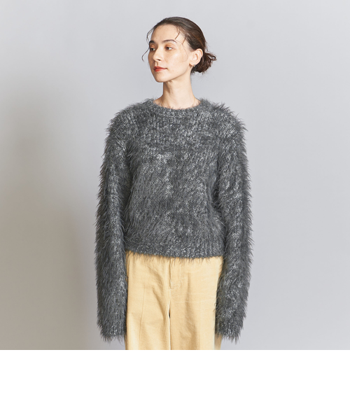 ユナイテッドアローズ ビューティーアンドユース　フェザーヤーン ニット BEAUTY＆YOUTH UNITED ARROWS ニット セーター フェザーヤーン ハーフ