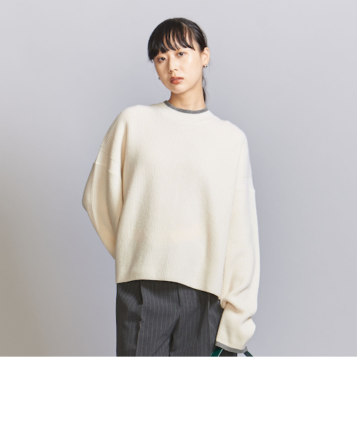 ネップカラーライン クルーネック ニットプルオーバー｜ユナイテッド