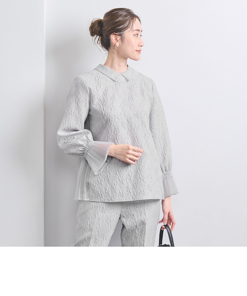 UNITED ARROWS　ツートーン ジャガード ブラウス ツートーン ジャガード ブラウス｜ユナイテッドアローズ アウトレット