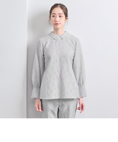 新品 UNITED ARROWS ツートーンジャガードブラウス36 UNITED ARROWS