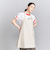 麻コットン エプロンチュニック/ベージュ