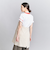 麻コットン エプロンチュニック/ベージュ