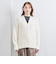 フラッフィ Vネック カーディガン WHITE