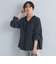 タックフリル Vネック ブラウス