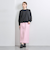 ラメ クルーネック スウェット ニット BLACK