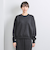 ラメ クルーネック スウェット ニット BLACK