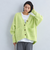 アルパカシャギー Vネックカーディガン