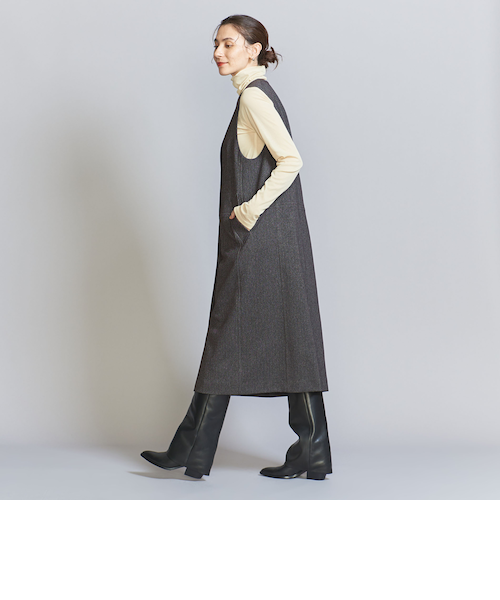 B&Y UNITED ARROWSヘリンボーン ジャンパースカート＆ジレ2WAY ヘリンボーン ジャンパースカート＆ジレ -2WAY-｜ユナイテッド