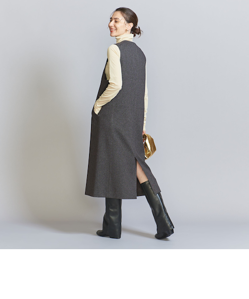 B&Y UNITED ARROWSヘリンボーン ジャンパースカート＆ジレ2WAY ヘリンボーン ジャンパースカート＆ジレ -2WAY-｜ユナイテッド