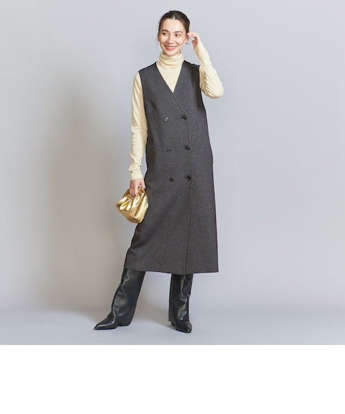 B&Y UNITED ARROWSヘリンボーン ジャンパースカート＆ジレ2WAY ヘリンボーン ジャンパースカート＆ジレ -2WAY-｜ユナイテッド