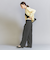 レイヤード タックワイドパンツ