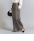 チェック タック ストレートパンツ