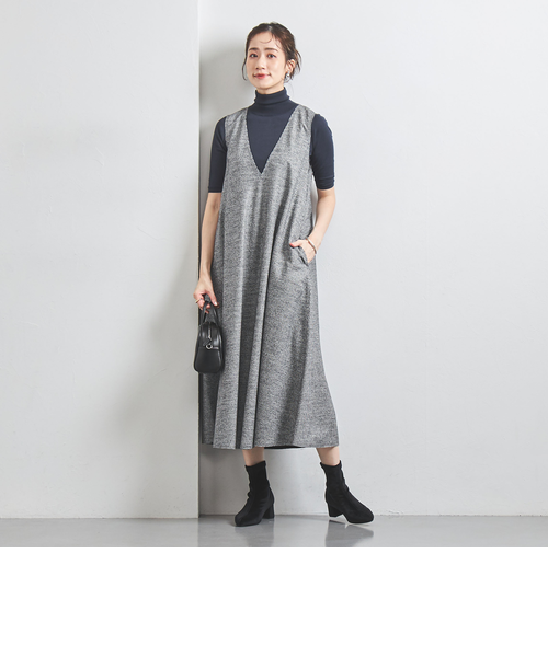 W Vネック チェック ロングワンピース｜ユナイテッドアローズ