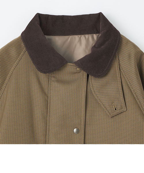 kinoko.さん×GLR ガンクラブチェック柄ファイヤーマンコートユニセックス kinoko.さん×GLR or＞ガンクラブチェック柄 ファイヤーマン コート