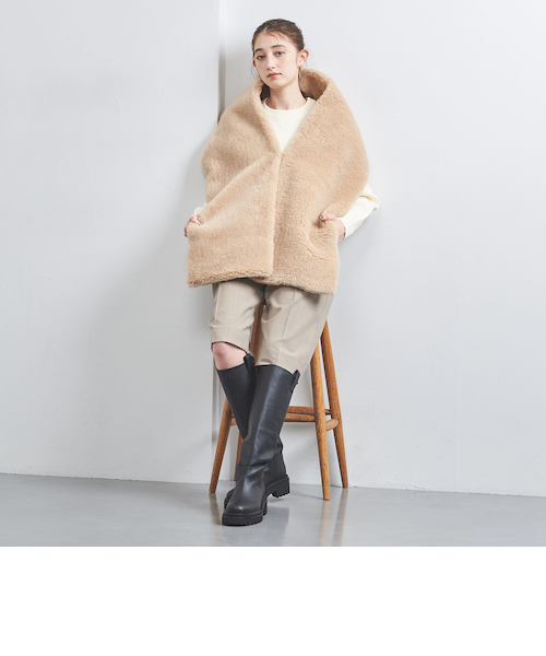 THROW / HAZEL ボアショール　ベージュ THROW / HAZEL ボアショール ベージュ THROW / HAZEL ボア