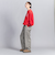 裏起毛ヘリンボーン タックワイドパンツ -ウォッシャブル-