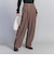 裏起毛ヘリンボーン タックワイドパンツ -ウォッシャブル-