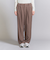 裏起毛ヘリンボーン タックワイドパンツ -ウォッシャブル-